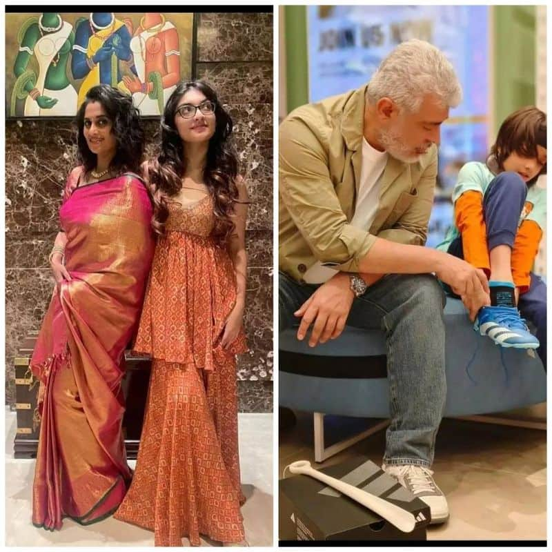 Actor Ajith kumar latest family photos goes viral on social media Rya