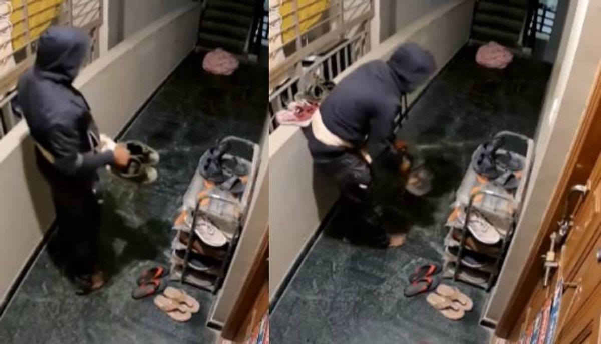 thief select shoes cctv footage went viral 