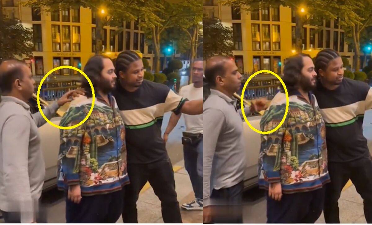 Bodyguard protect Anant Ambani from fan who puts hand around him netizens reacts video ckm