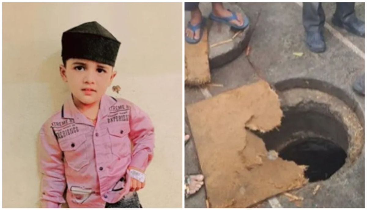 four year old boy died after falling into an uncovered man hole while playing near to house