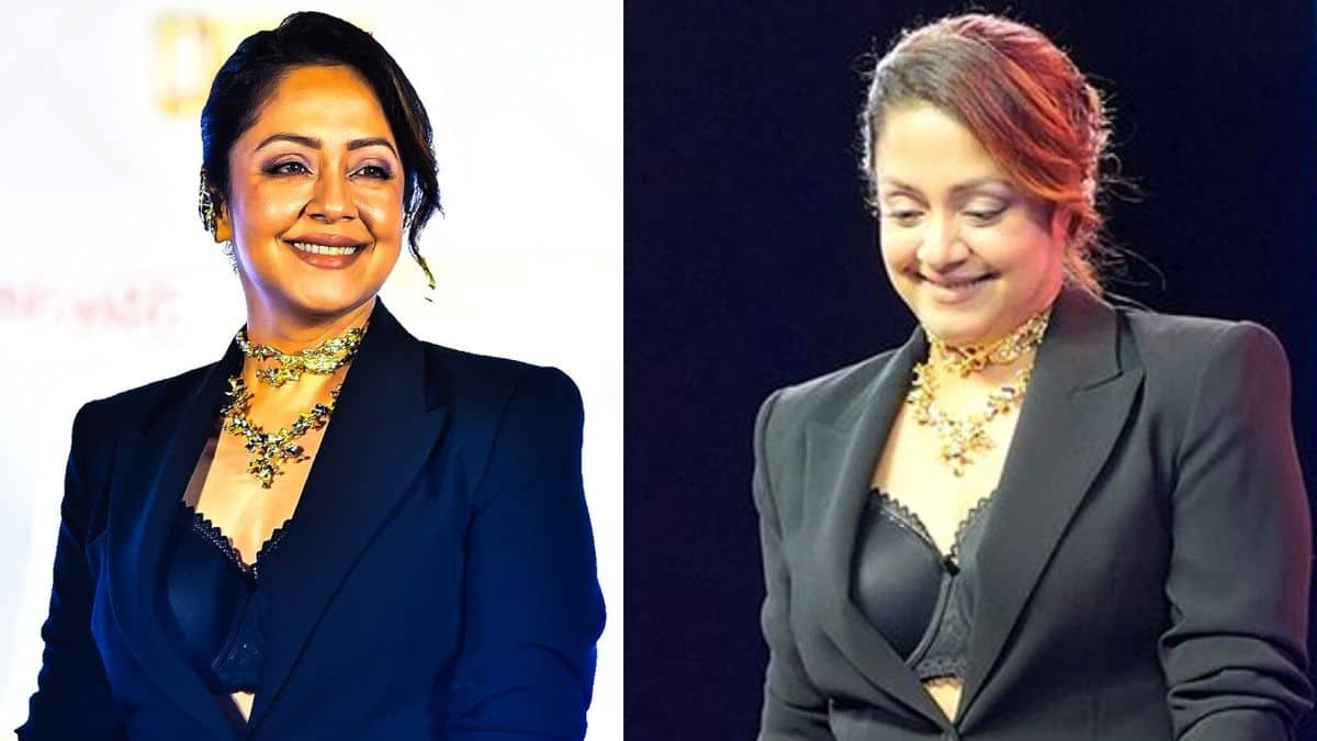 Netizens comments on Suriya wife Jyothika FilmFare Awards Outfit gan