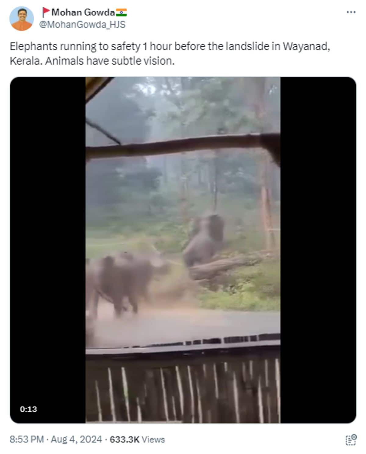 Fact Check on viral video shows Elephants escaping hours before Wayanad landslide 2024 Mundakkai 