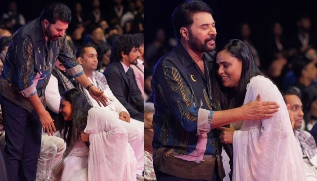 actress Vincy Aloshious share photos with mammootty in filmfare award ceremony 