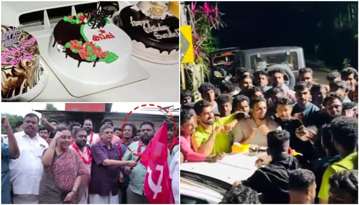 CPM workers Birthday celebration in public road for Kappa case accused who joined in CPM 