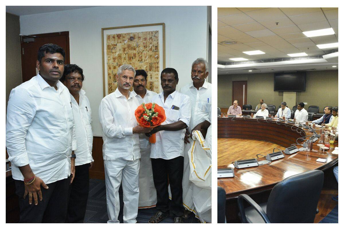 tn fishermen met union minister jaishankar in delhi under annamalai guidance vel