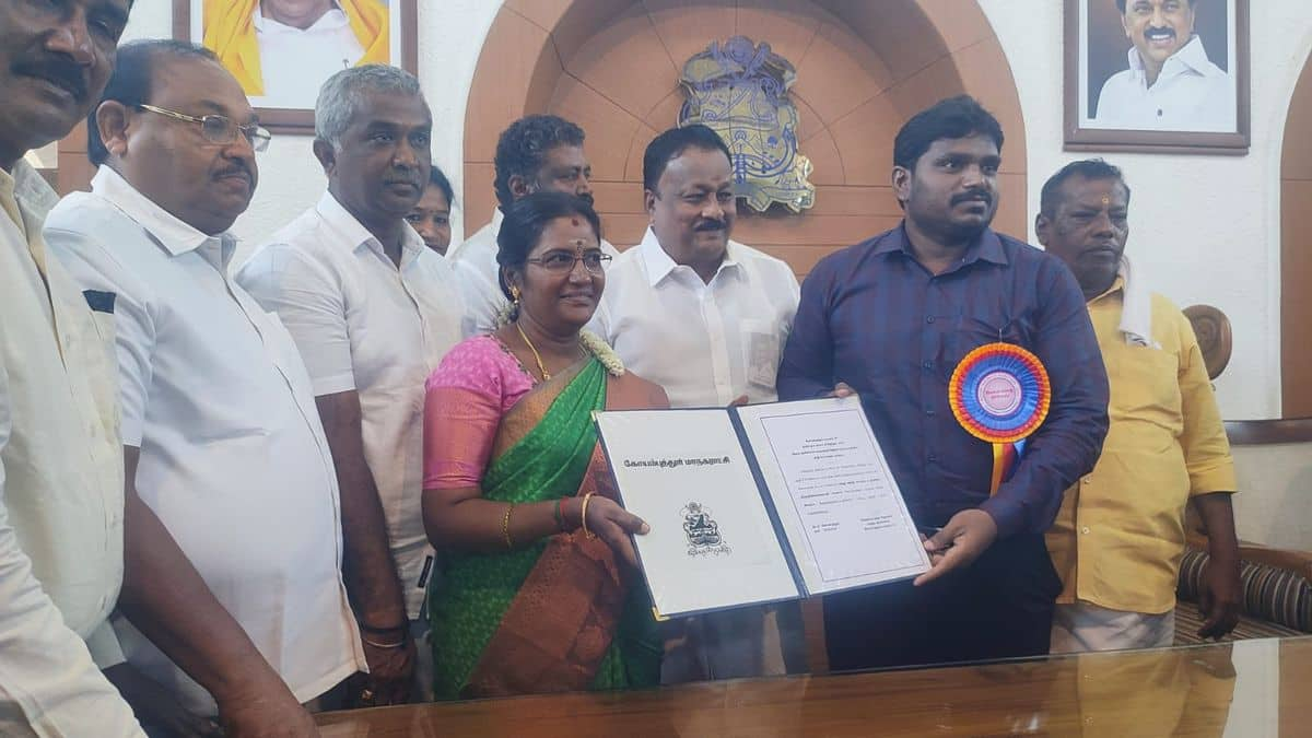 Ranganayaki was elected as Coimbatore Mayor unopposed KAK