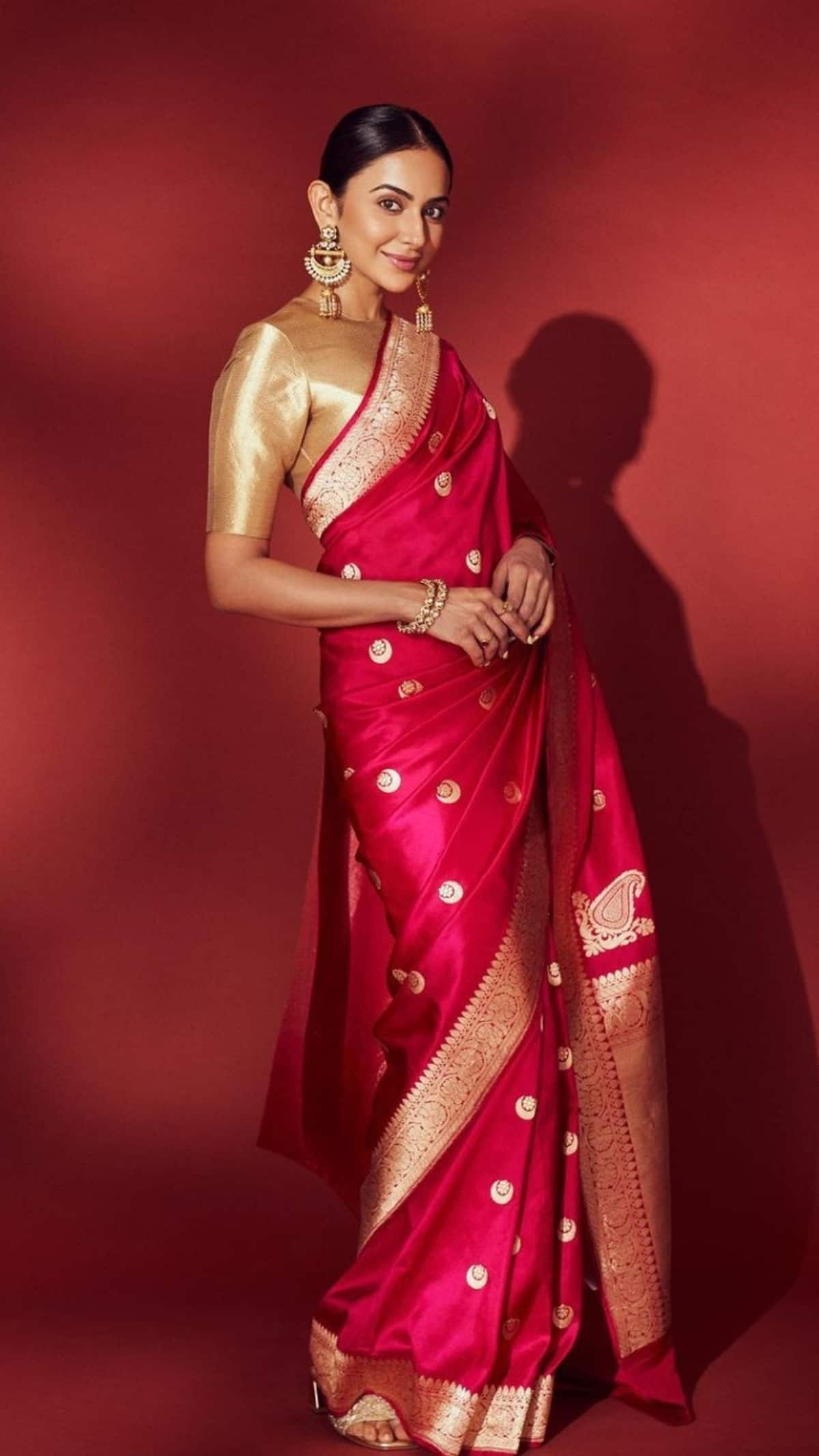 rakul preet hariyali teej 2024 saree collection