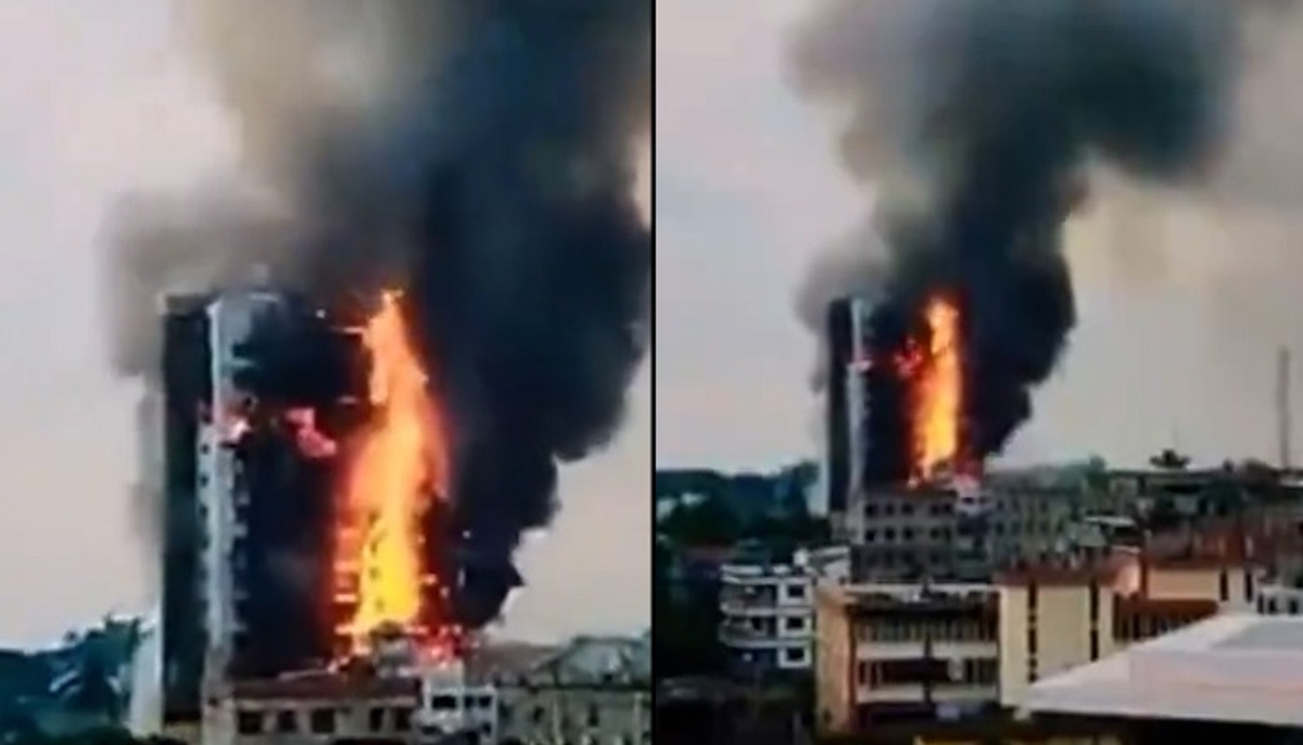 At Least 24 died after Mob lit fire in Hotel Owned By Awami League Leader In Bangladesh sgb