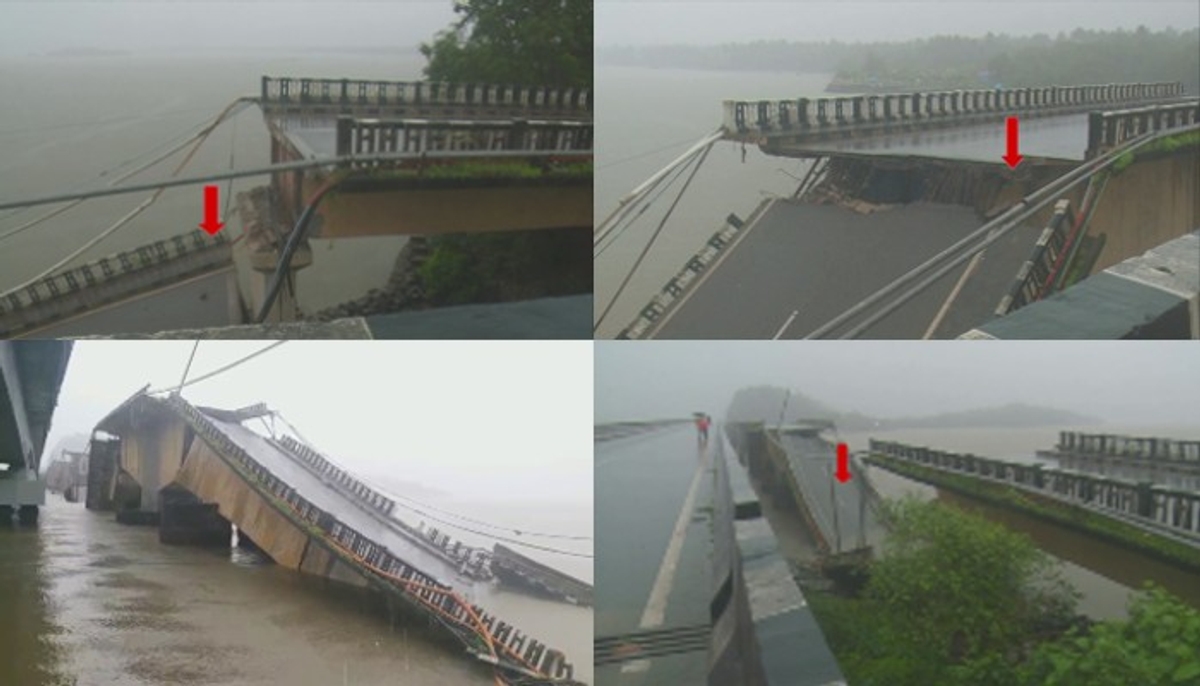 Bridge collapse on Karwar-Goa highway sends lorry into Kali river; Driver rescued, traffic halted vkp