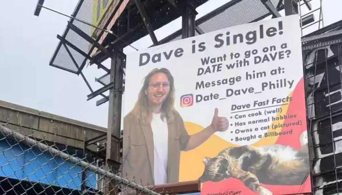 Dave Cline man spend 1000 dollar on billboard to find date  