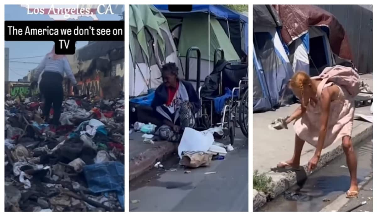 Beggars sleeping on a contaminated street is the reality video of the US going viral 