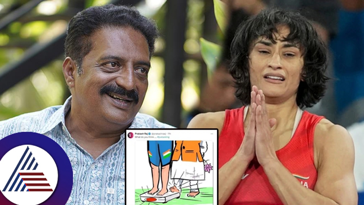 Prakash Raj is being trolled for sharing  sarcastic cartoon on PM about Vinesh Phogat suc