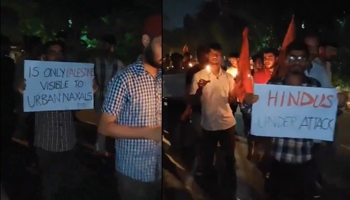 JNU students hold candlelight march in solidarity with Hindus in Bangladesh amid recent attack (WATCH) snt