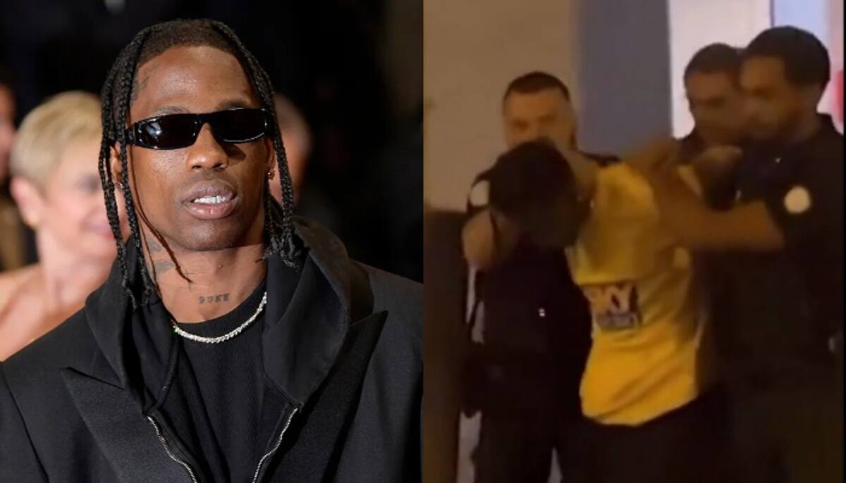 Travis Scott ARRESTED? Video shows rapper getting dragged from Paris hotel  in handcuffs