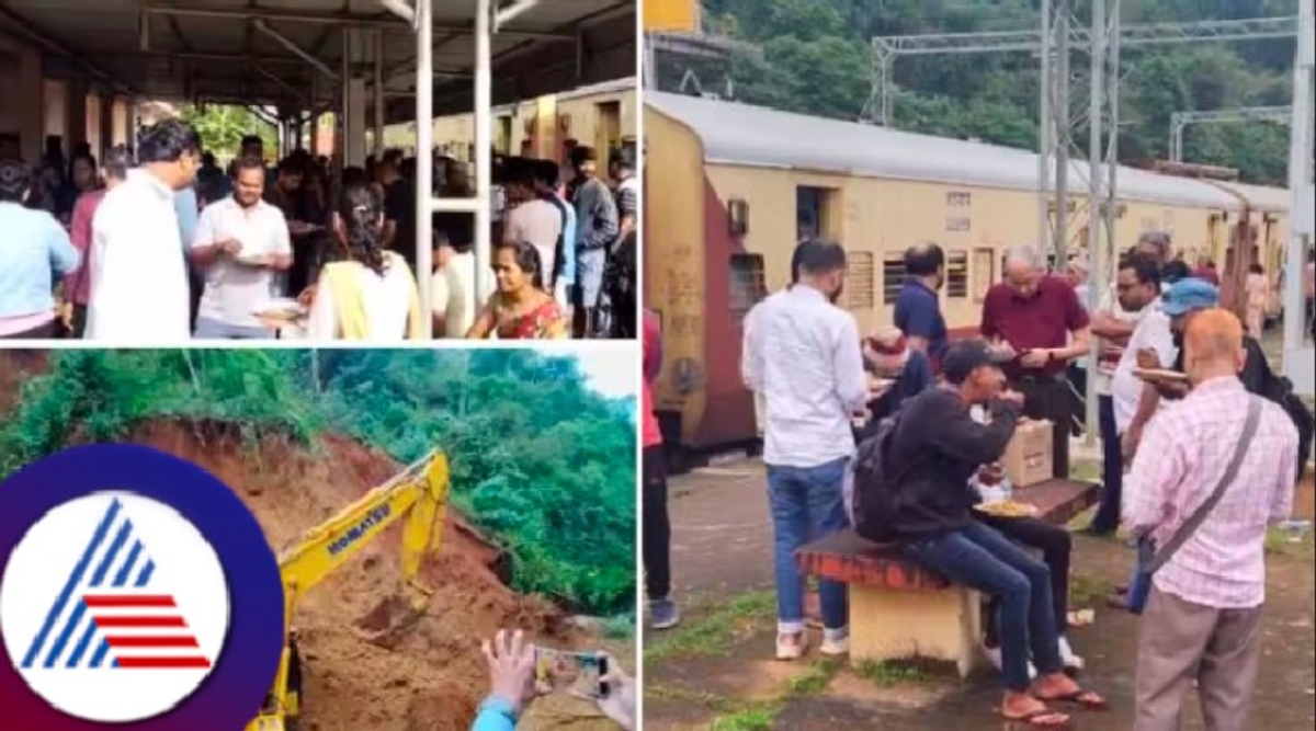 Huge landslides Hassan Mangalore railway line traffic temporarily suspended rav