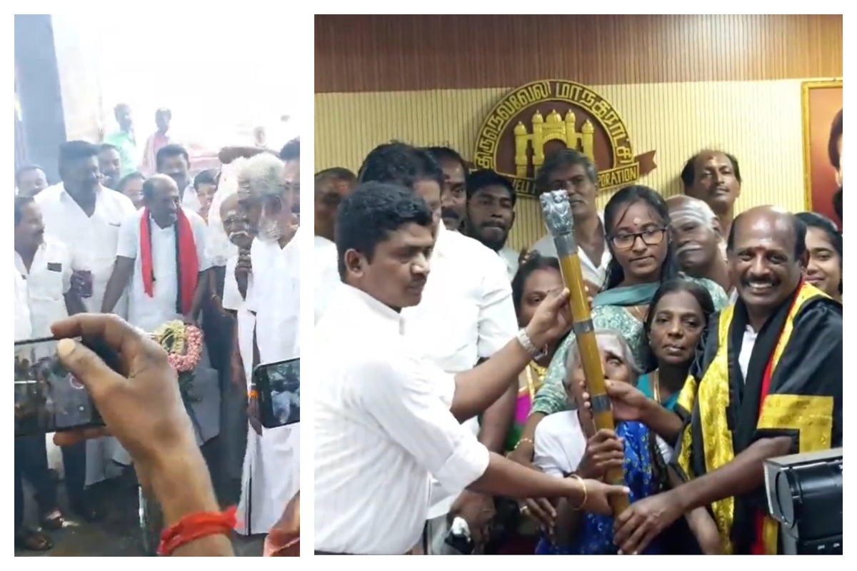 Ramakrishnan takes oath the new Mayor of Tirunelveli Corporation vel