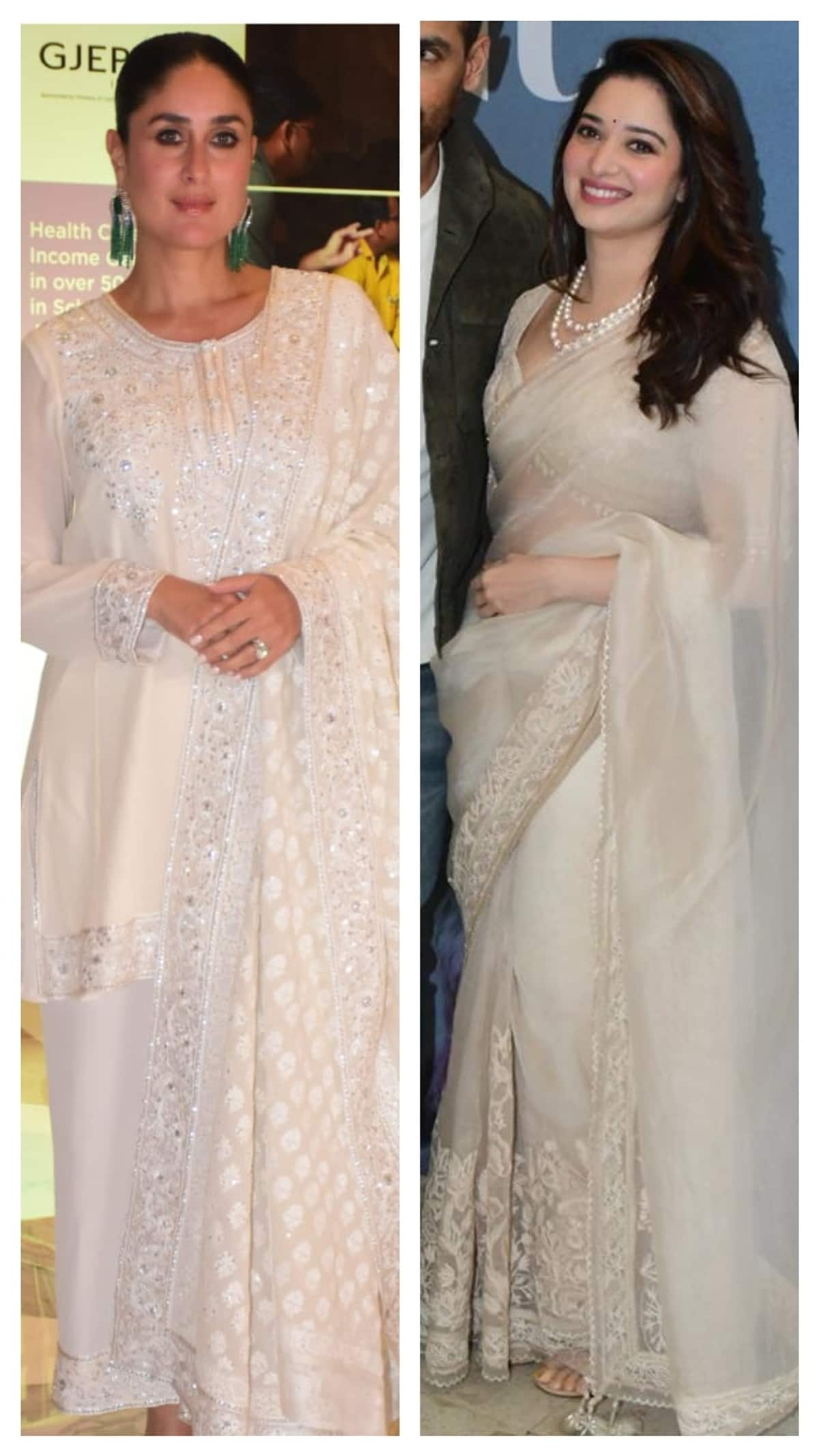 chikankari saree suit idea from Kareena Kapoor and Tamanna Bhatia raksha bandhan 2024