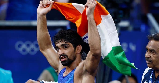 Just thought of it as any State level game Wrestler Aman Sehrawat on his Olympic bronze medal match kvn