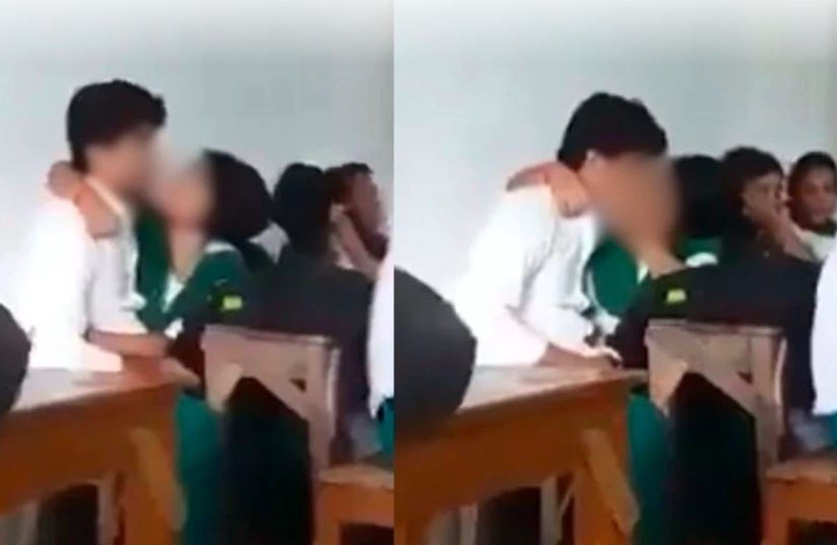 Students kissing in classroom A video said to be from a private school in Noida has gone viral akb