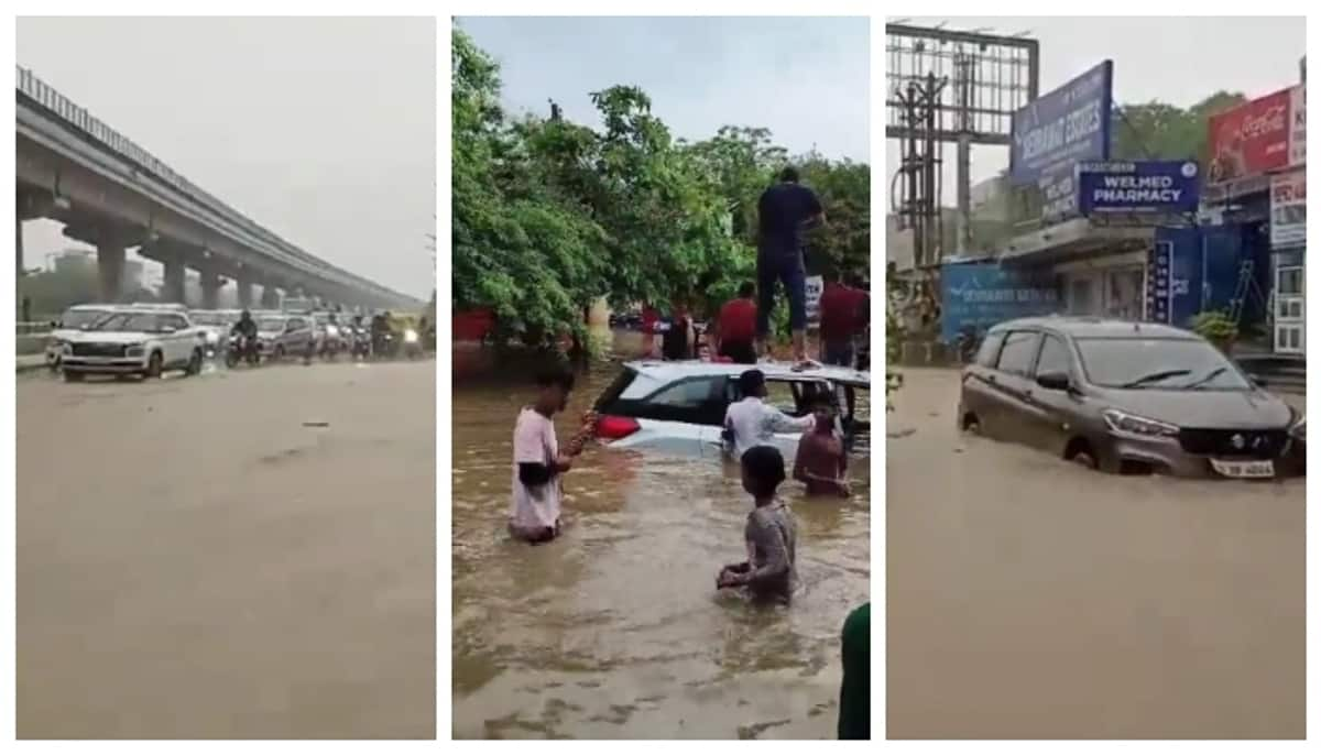 Welcome to Jalgram Social media has changed the name of Gurugram after heavy rain watch viral video 