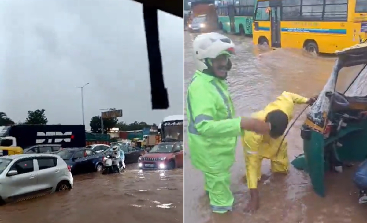 Heavy rain in Bengaluru leads waterlogging many areas causes traffic jams ckm