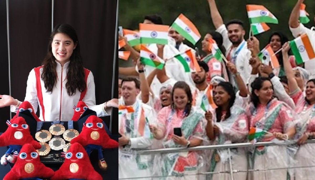 Chinese swimmer Zhang Yufei wins the most medals at the Paris Olympics Single handily equals India medal tally kvn