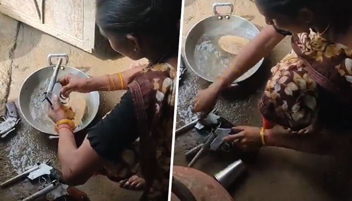 Illegal arms factory busted in MP: How viral video of woman washing guns led to crackdown (WATCH) anr