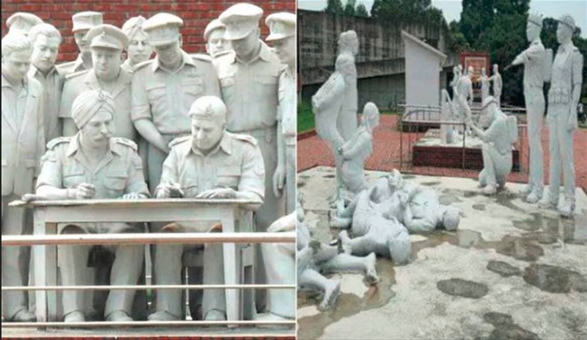 Bangladeshi insurgents who did not leave the national monument depicting the surrender of the Pakistan Army in the 1971 war akb