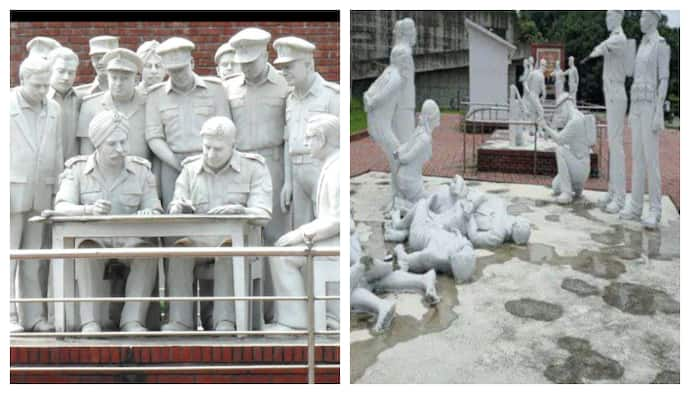  Pakistan Army surrender 1971  iconic statue mukti yuddha was also demolished in Bangladesh bsm