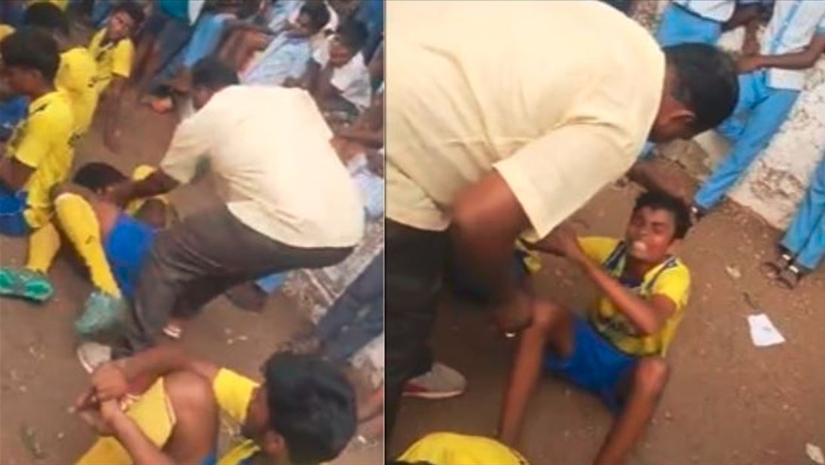 Tamil Nadu PT teacher suspended after video of him beating up school children after losing football match gone viral akb