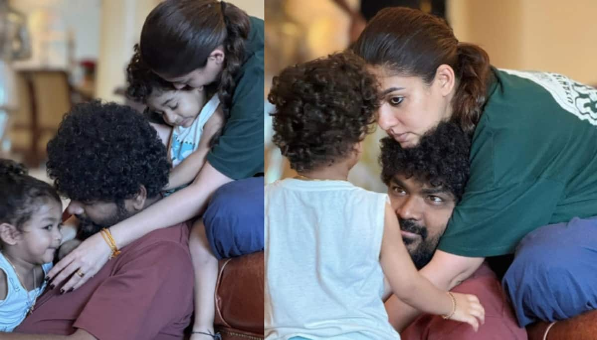 Actress Nayanthara with her sons and husband vignesh shivan viral photos ans