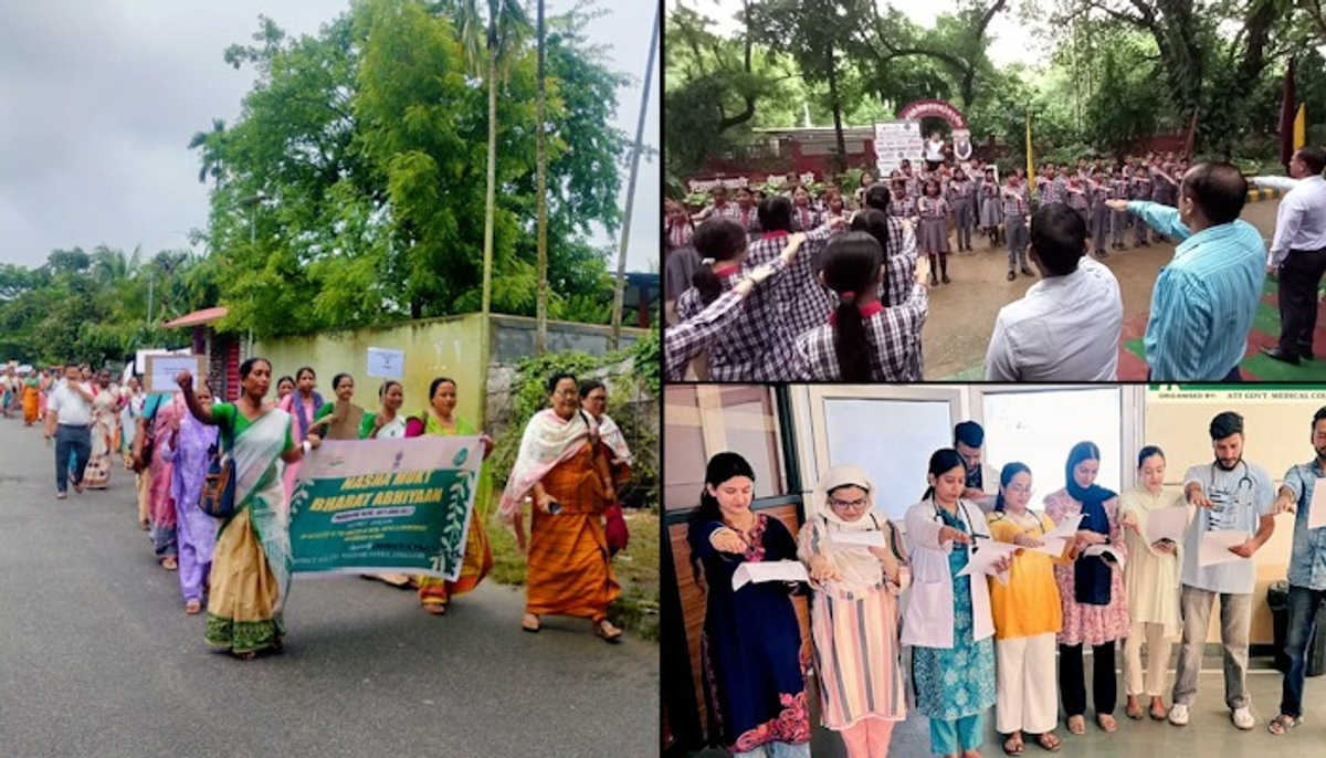 Students officials and citizens nationwide join hands in 'Nasha Mukt Bharat' pledge (WATCH) AJR