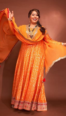 Orange Salwar Suit Designs for Office on Independence Day