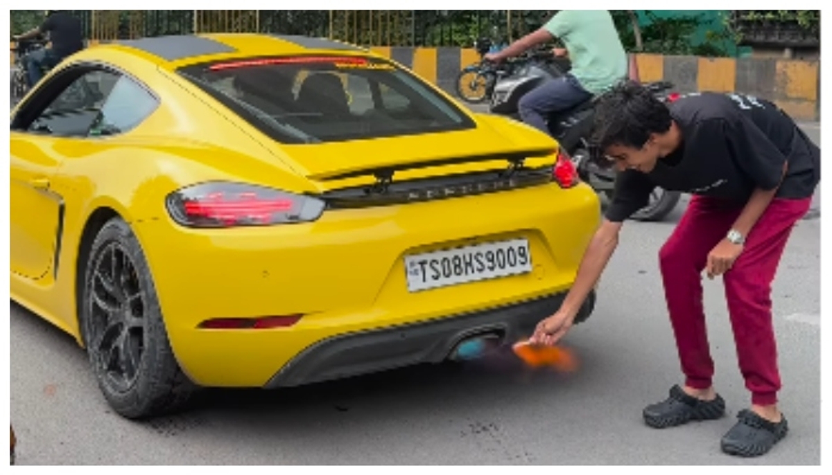 Video of young man lighting a cigarette with Porsche exhaust goes viral