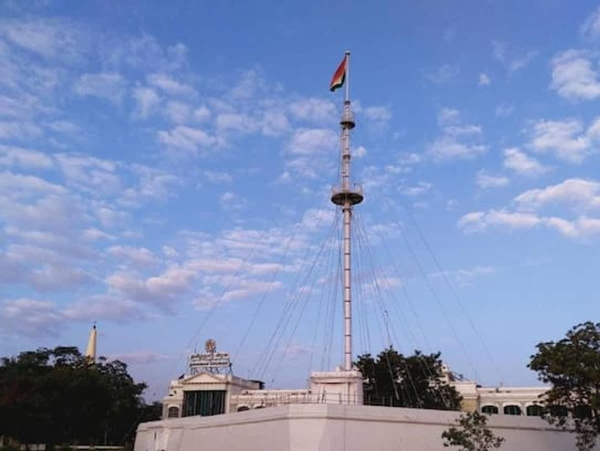 How the flag tree was erected on the Fort Kothalam at the Chennai Secretariat KAK