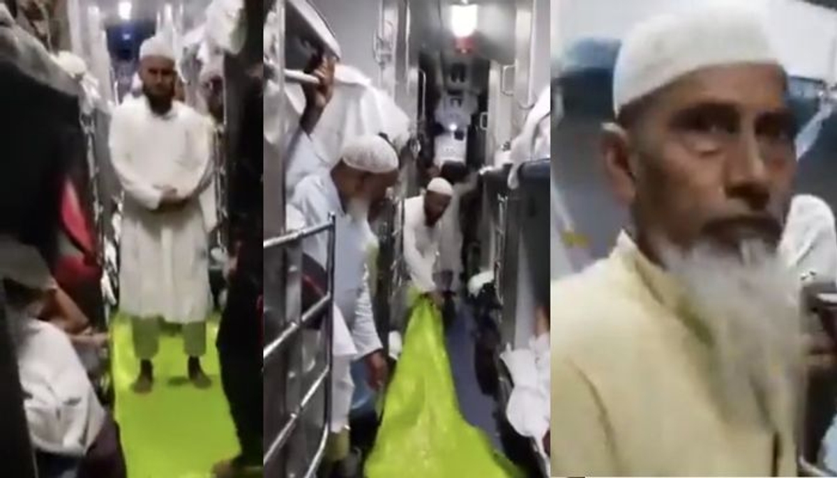 muslim community people doing namaz in moving train video viral mrq