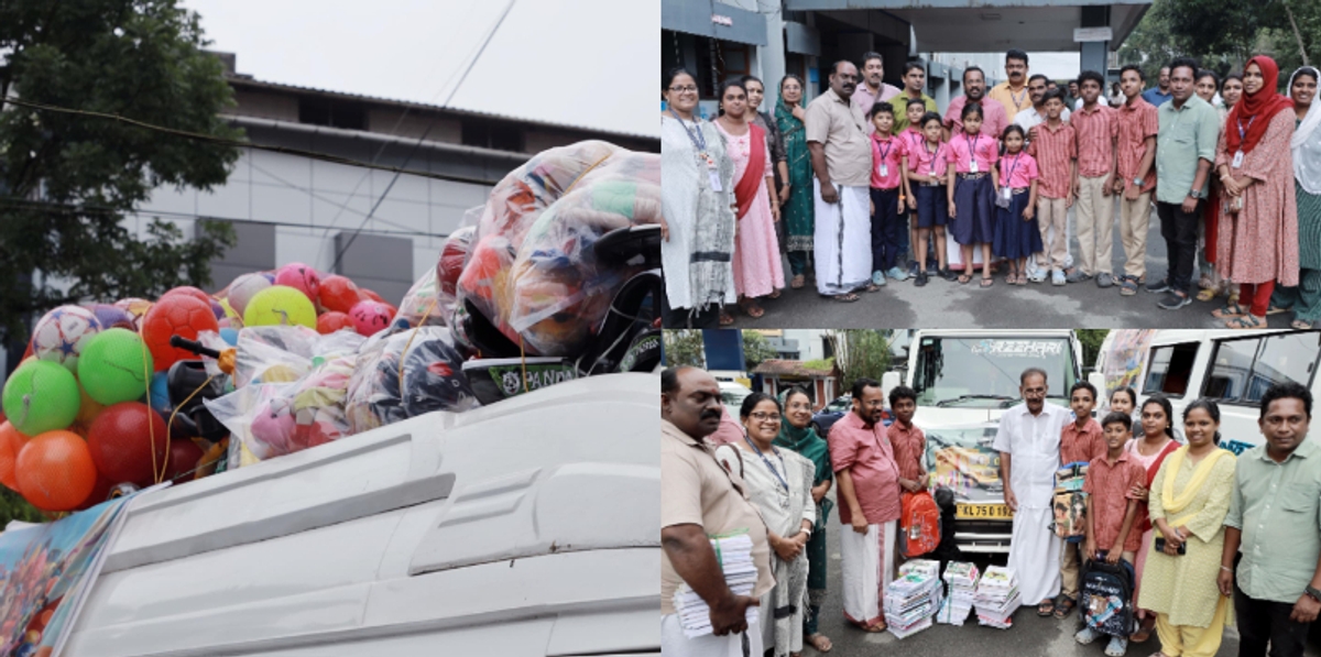 toys and books from Anthikkad school reached wayanad for survivors of devastating landslide