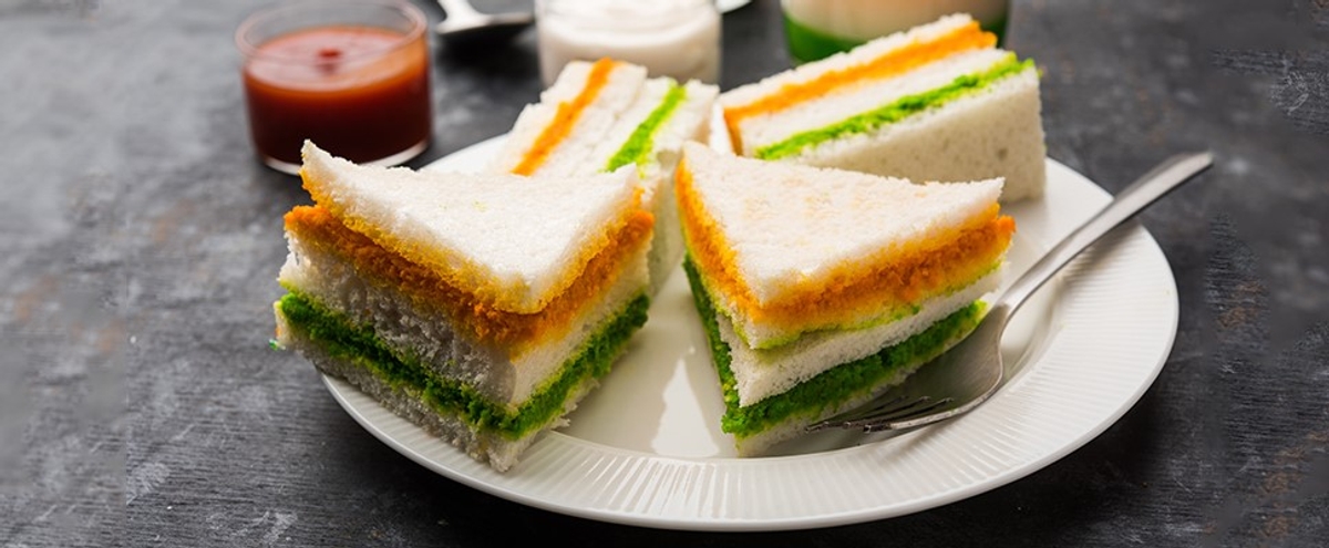 independence day 2024 easy home made tricolour sandwich