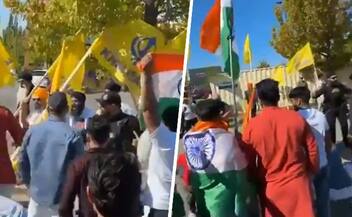 Canada Khalistani supporters disrupt Tiranga rally in Surrey, face pushback from Indian nationals (WATCH) AJR