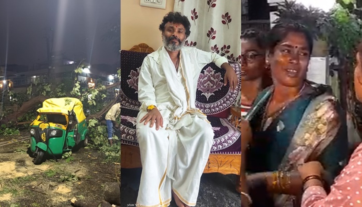 tree falls on auto driver shivarudraiah Death Wife Allegs on BBMP and Forest Department san