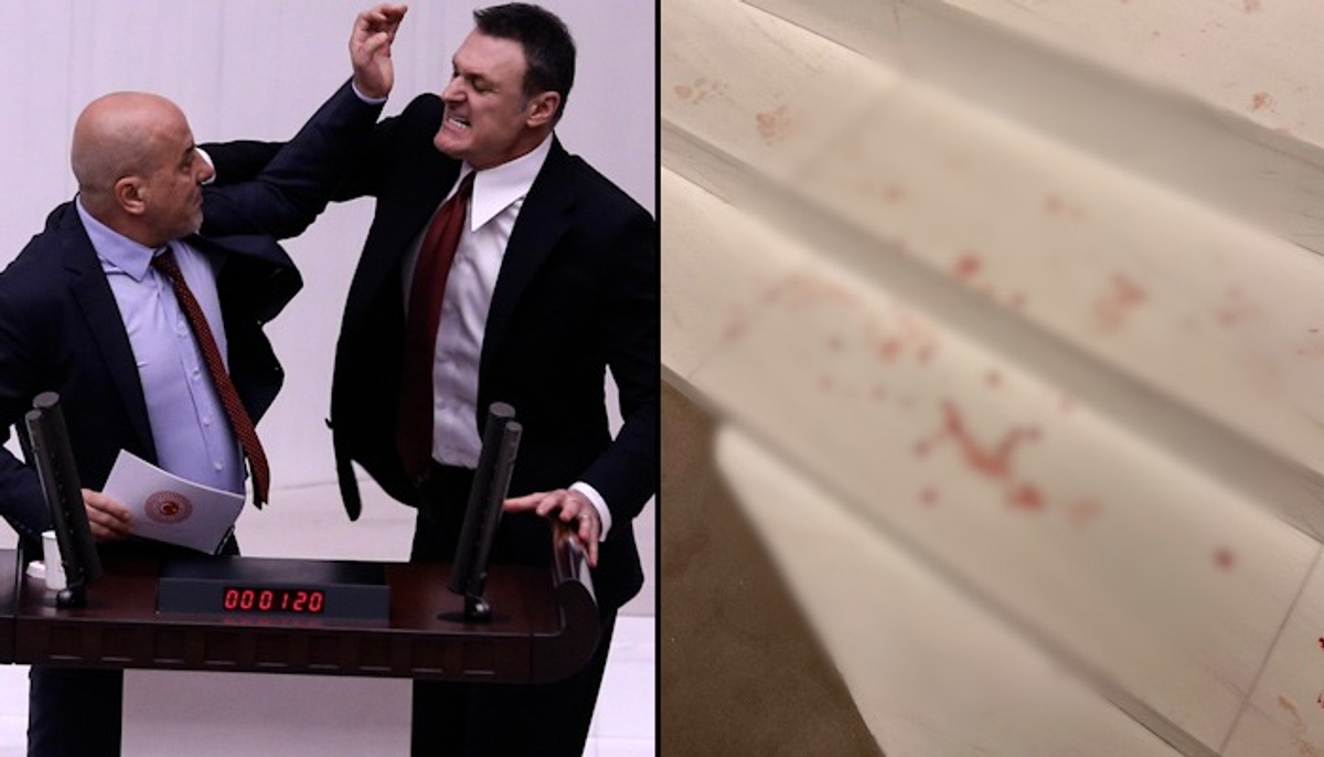 Turkish Parliament turns into 'bloody' mess as violent brawl erupts over jailed MP; WATCH viral videos snt