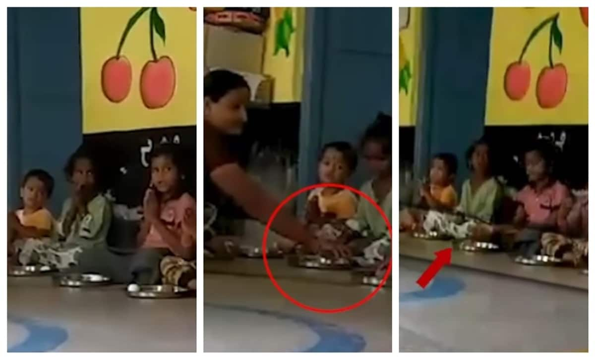 eggs served to anganwadi children were taken back after prayers and action was taken after the video went viral 