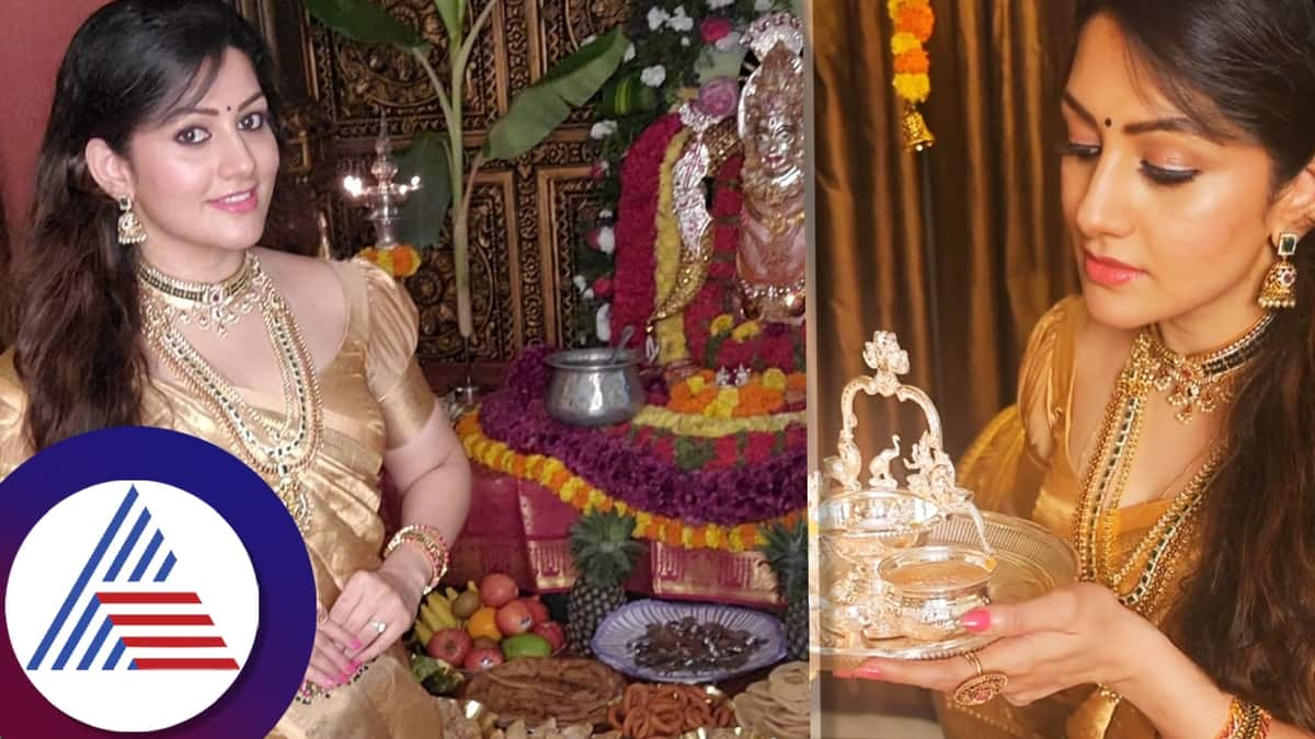 radhika kumarswamy celebrates varamahalakshmi festival in bengaluru Home san