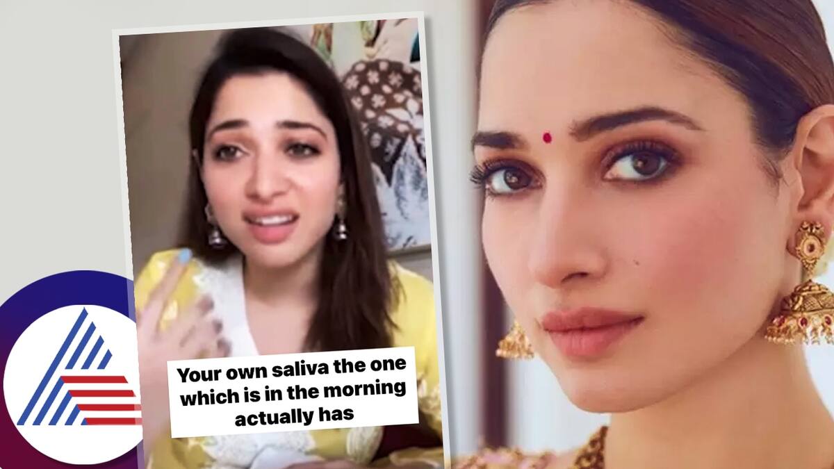 actress tamannaah bhatia puts her saliva on her face  this is logic roo