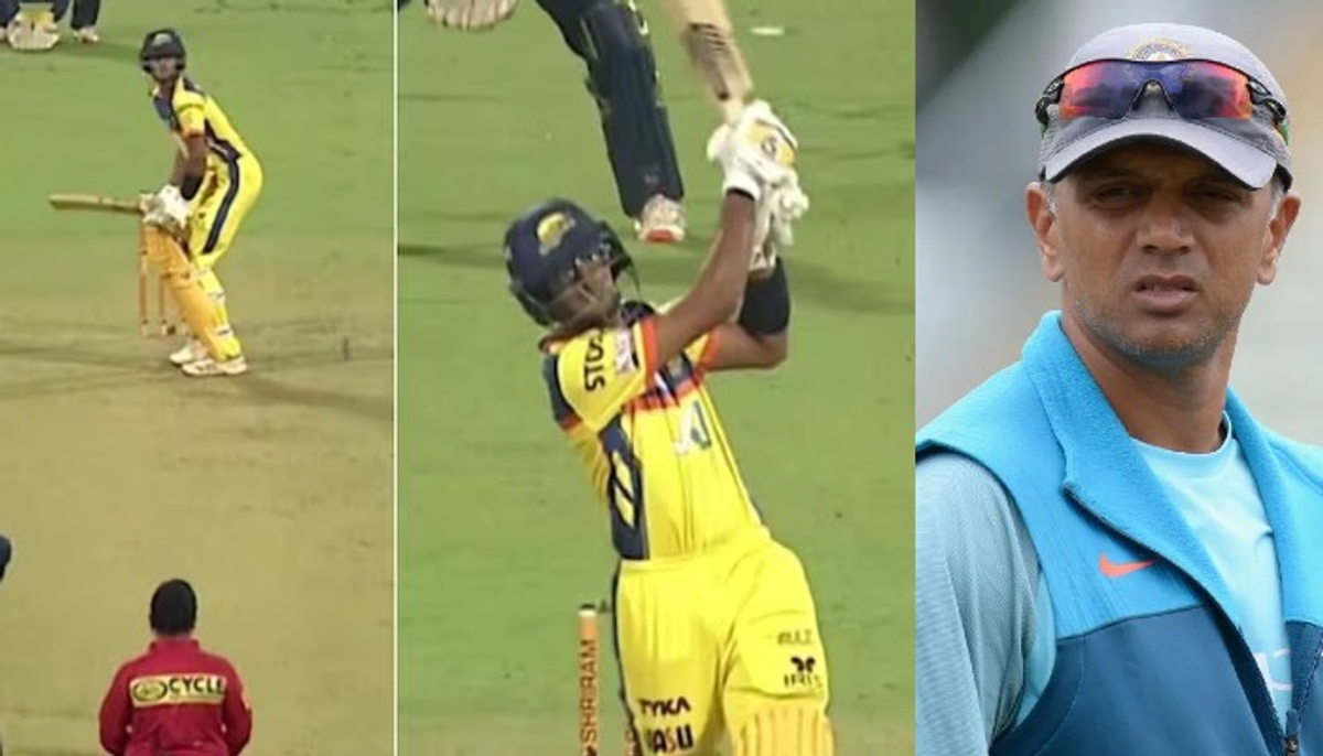 Maharaja T20 Rahul Dravid Son Samit Six Draws Comparisons With India Great kvn