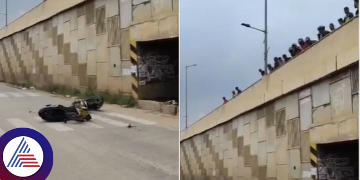 Public throws bikes who were doing wheeling on Bangalore flyover went viral video rav