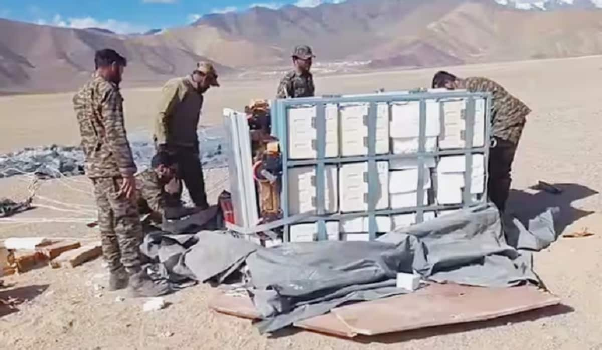 The army has airdropped a mini hospital to an inaccessible place with no road connection and health facilities gvd