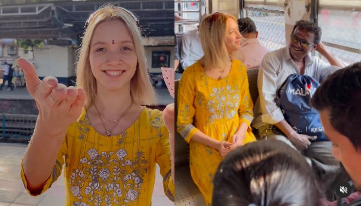 russian woman travel in indian train viral video 