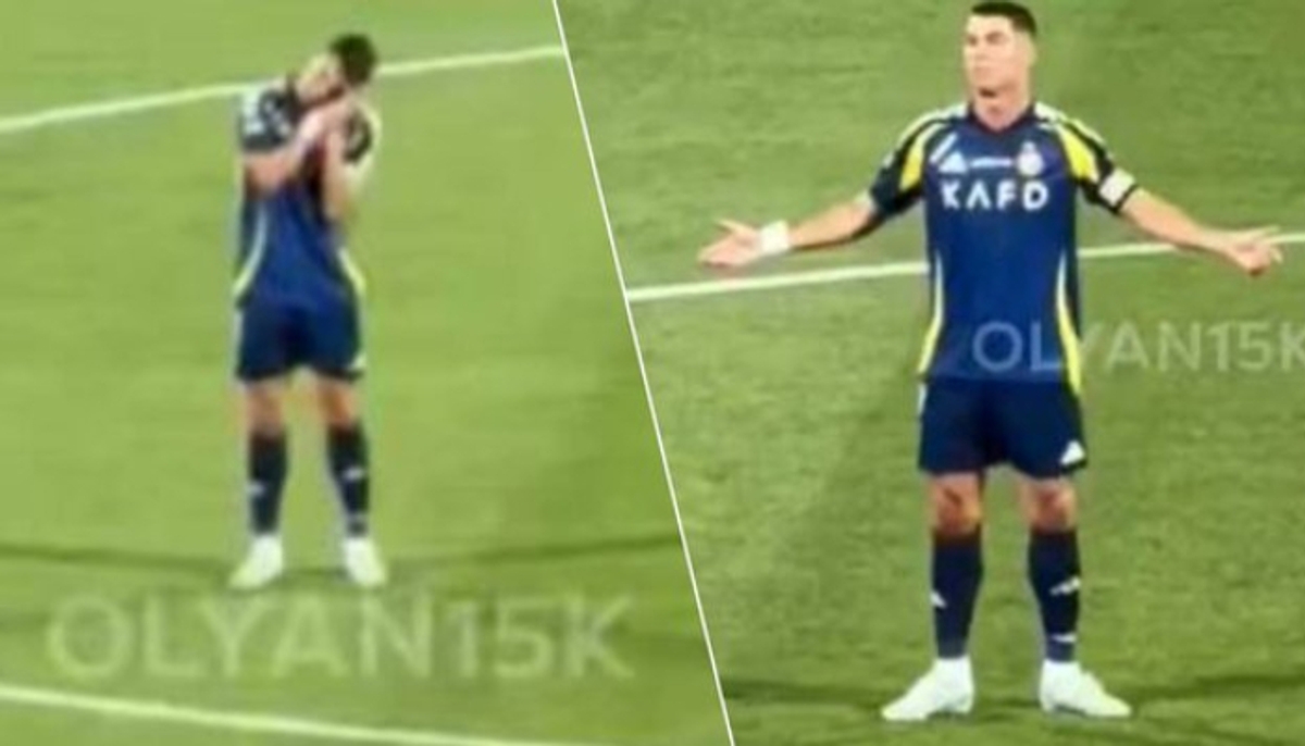 watch video cristiano ronaldo harassing al nassr player while saudi super cup