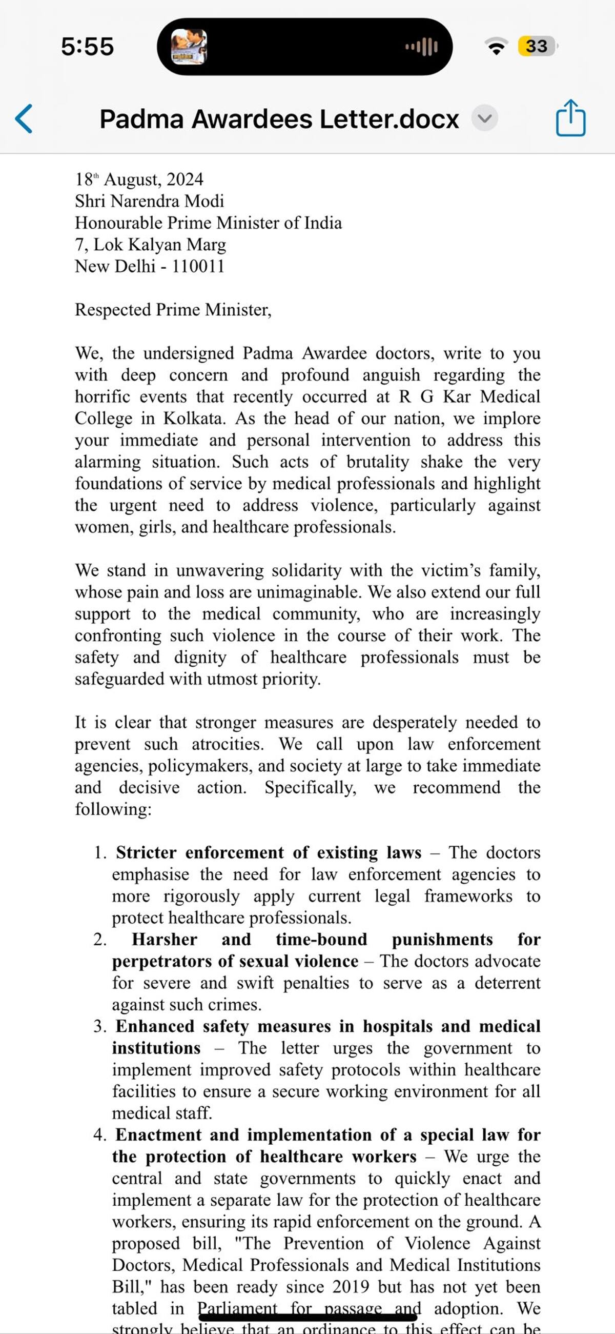 Such acts of brutality 71 Padma Awardee doctors urge PM Modi's intervention in Kolkata case; read letter snt